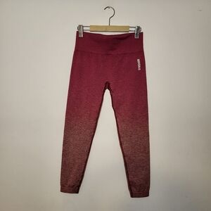 Gymshark Stretch Gym Yoga Run Workout Adapt Ombre Seamless Leggings Red Large